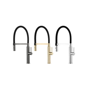 Grifo Mezclador de Cocina de Latón con Rociador de Silicona Extraíble, Lujo en Dorado, Sin Goteo, WT1074CH-KF - Product Image 1