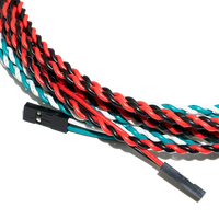 OED – câble torsadé personnalisé à 2 broches 24awg avec connecteur Dupont et assemblage de faisceau de fil Terminal de virole