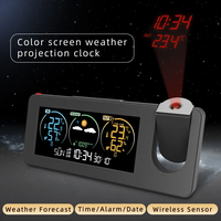 Écran couleur Station météo Horloge de Projection Calendrier perpétuel Prévisions météo Température Humidité Compteur Écran Réveil
