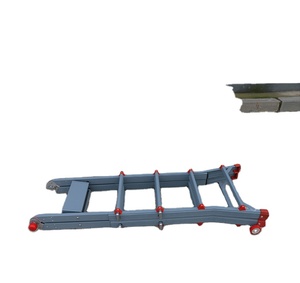 Petite échelle pliante géante en aluminium <span class=keywords><strong>de</strong></span> 150kg marches d'échelle argentée multi-positions avec design moderne - Product Image 6