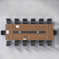 Tables de conférence modernes pour bureau, salle de réunion, école, hôtel – Bureau combiné avec chaise, hauteur réglable, en bambou, usage commercial