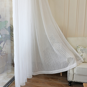 Innermor Piega strisce di Tulle gordijnen Per soggiorno bianco Tende per la cucina Voile Faux Biancheria Tulle per la camera da letto Su Misura - Product Image 4