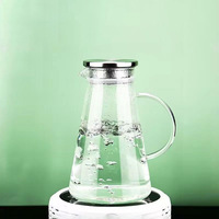 Verre soufflé à la main en borosilicate transparent, résistant à la chaleur, 1800 ml, écologique et minimaliste – Prix usine