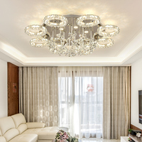 Vente en gros de luminaires de plafond LED en fer et en cristal de haute qualité, design moderne pour chambre à coucher