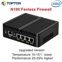 Mini PC Topton, micro pare-feu, appareil N100 J6412 J5005 6305 4x I226-V 2.5G, routeur sans ventilateur, ordinateur Proxmox OPNsense PfSense