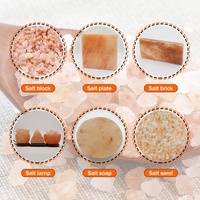 Briques/Carreaux de sel de l'Himalaya sculptés en gros, 1-3 cm, sel rose de l'Himalaya, lampe de sel écologique et portable pour cadeau de vacances/mariage