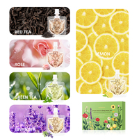 Lot de 5 masques de sommeil naturels comprenant du thé rouge Rose citron thé vert et lavande hydratant rafraîchissant GUOYAOLIFU ensemble de masques de sommeil