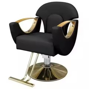 Modern Luxury <strong>Pink</strong> Golden Barber Chair Synthetic Leather Hairdressing Chair for Hair Cutting for <strong>Salon</strong> Living Room Hotel-Low - Product Image 1