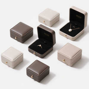 Biểu Tượng Tùy Chỉnh Da Sang Trọng Hộp Đồ Trang Sức Tổ Chức Hình Chữ Nhật Quà Tặng Lưu Trữ Trường Hợp Cho Đám Cưới Engagement <span class=keywords><strong>Ring</strong></span> Cá Nhân Bao Bì - Product Image 1