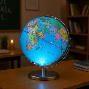 Globo terráqueo Vevor de 13 pulgadas con base de metal pesado, mapa giratorio iluminado por LED para la enseñanza de geografía. - Product Image 2