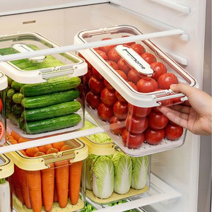 Large Capacity <b>Refrigerator</b> Storage Box Food Grade With Lid For Fruit Vegetable Organization - Product Image 1