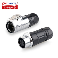 Connecteur Électrique Étanche CNLINKO M12 2 Voies, Prise et Fiche Basse Tension 2 Broches, Connecteur Mâle XLR 5A