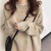 Pull-over en tricot lavable et doux à col ras du cou 100% 2 plis en cachemire 100% laine pour femmes Damen
