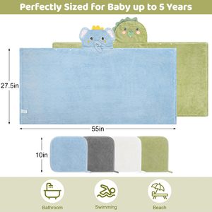 <span class=keywords><strong>Serviette</strong></span> de bain 27,5"X55" unisexe pour bébé, ultra absorbante, douce, ensemble de serviettes de douche pour enfants, cadeau pour bébés, nourrissons, nouveau-nés, essentiel - Product Image 5