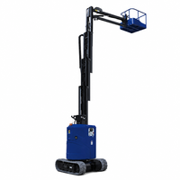 Plateforme élévatrice verticale électrique automotrice sur chenilles AMWP9C-7100 avec flèche, capacité 200 kg, hauteur de travail 9 m, certifiée CE