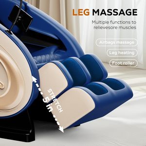 <b>Zero</b> <b>Gravity</b> Chair <b>Recliner</b> Airbags Heating Speaker Foot Roller Touch Screen Blue Chair Full Bodyvending M - Product Image 3