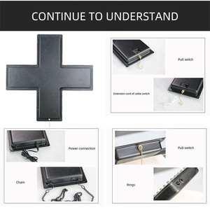 Panel publicitario <span class=keywords><strong>de</strong></span> 30x30 cm con base <span class=keywords><strong>de</strong></span> aluminio, caja <span class=keywords><strong>de</strong></span> luz LED <span class=keywords><strong>de</strong></span> alto brillo, bajo consumo, modelo colgante para puerta <span class=keywords><strong>de</strong></span> vidrio <span class=keywords><strong>de</strong></span> <span class=keywords><strong>farmacia</strong></span>. - Product Image 4
