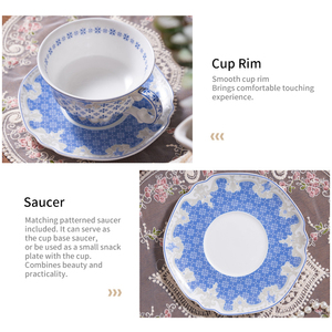 Juego de Taza y Platillo de Porcelana Europea, Taza de Café Decorativa de Cerámica con Platillo para Regalo del Hogar - Product Image 5