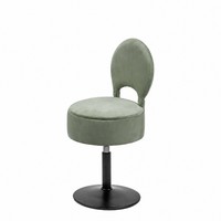 Tabouret de bar pivotant vert sauge nordique avec rangement, dossier pliable et hauteur réglable – Chaise de comptoir pour salon