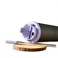 Gobelet en titane pur Ti 40% plus léger, maintien au froid 24h, double isolation, avec paille, approuvé FDA, support ODM, expédition rapide, en stock, vente chaude