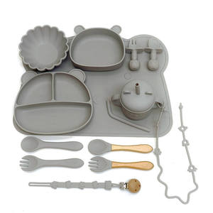 Nuevo Juego de Vajilla de Silicona Impermeable, Libre de BPA, para Bebés, Plato, Tazón, Cuchara, Tenedor, Babero, Regalo para Niños - Product Image 5