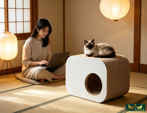 Cama para Gatos de Cartón Corrugado BB Flute, Rectangular, para Rascar, Dormir y Jugar - Product Image 2
