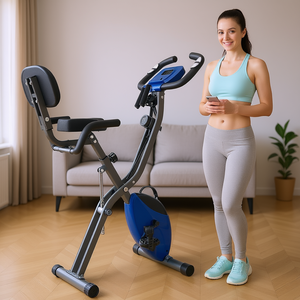 Vélo d'exercice Db Home Use Fitness X Bike avec 16 niveaux de résistance réglables, vélo d'exercice vertical et inclinable avec bandes de bras pliables et dossier - Product Image 2