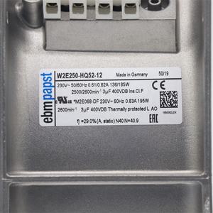 Ventilador Axial de Refrigeración para Gabinete de Alta Temperatura, Totalmente Metálico, ebmpapst W2E250-HQ52-12 FJ28082MAB 280X280X80mm 230V AC - Product Image 6