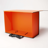 Caja de Regalo Plegable de Lujo Hecha a Mano con Tapa Magnética en Negro, Rosa, Verde, Naranja y Rojo, con Asa Plegable y Logotipo Personalizado