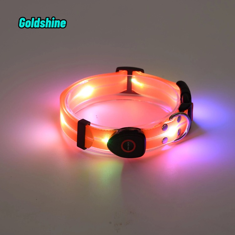 Goldshine D-326 Custom Rechargeable LED Dog Collar | Waterproof Pet Safety Gear