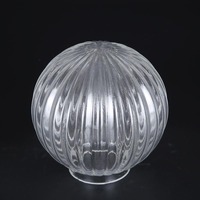 Abat-jour sphérique en verre transparent côtelé pour lustre, suspension, luminaire, remplacement d'abat-jour en verre
