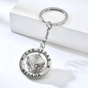 Porte-clés en forme de Cube de dés, accessoire de gamer, en alliage d'argent, strass vierges, spinner, métal, vente en gros - Product Image 3
