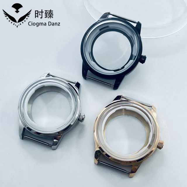 40mm Silver Stainless Steel Watch Case Arched Glass Fit NH34 NH35 NH36 NH38 NH70 NH72 Movement Factory Direct Customizable