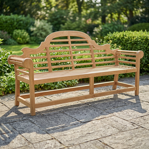 Modern 3-Seater Luyten Foldable <b>Bench</b> Outdoor Wood Furniture Aluminum Frame DT FURNITURE Model DT-B31 for Gardens Hotels - Product Image 3