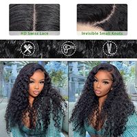 Brésilien Remy cheveux vague d'eau dentelle avant perruque longue longueur sans colle dentelle bébé cheveux couleur naturelle avec des cheveux de bébé noir femmes perruque