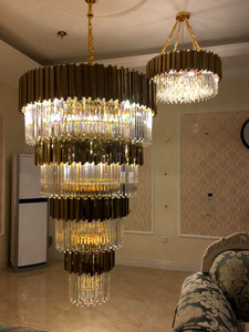 Lampadari Moderni Giganti per Hotel, Illuminazione di Lusso per Ristoranti, Lampade a Sospensione Decorative, Lampadario in Cristallo Stile Europeo Vintage - Product Image 4