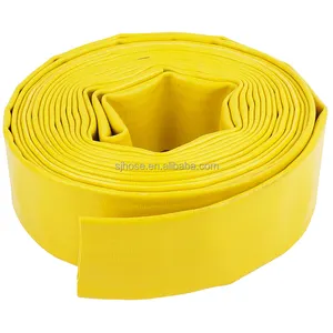 Cor amarela Durável Envelhecimento Resistente PVC Layflat Mangueira Flexível PVC Mangueira De Água Tubo PVC Lay Flat água bomba Mangueira Máquina