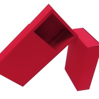 Boîte à tiroir pour carte rouge en papier de spécialité personnalisé Boîte à bonbons pliable en paquet rouge de mariage pour invitation à cravate en soie