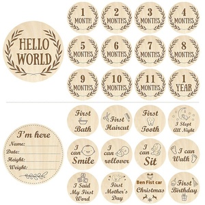 Juego <span class=keywords><strong>de</strong></span> 13 tarjetas personalizadas para fotos <span class=keywords><strong>de</strong></span> bebés <span class=keywords><strong>de</strong></span> primer año, juego <span class=keywords><strong>de</strong></span> tarjetas <span class=keywords><strong>de</strong></span> hitos mensuales talladas con láser <span class=keywords><strong>de</strong></span> <span class=keywords><strong>madera</strong></span> para fotografía <span class=keywords><strong>de</strong></span> recién nacidos, - Product Image 6