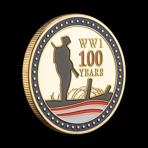 Moneda Conmemorativa Chapada en <span class=keywords><strong>Oro</strong></span>, Recuerdo del <span class=keywords><strong>Centenario</strong></span> <span class=keywords><strong>de</strong></span> 1918 a 2018, Moneda <span class=keywords><strong>de</strong></span> Colección - Product Image 6