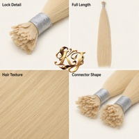 Extensions de cheveux humains Remy à pointe plate en kératine vierge européenne OEM, double épaisseur, micro-liens, pointes pleines