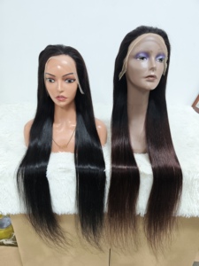 Letsfly 40in Promotion 200.3$ Long Long Hair 13X4 Frontal Virgin Hair <b>Wigs</b> Natural Black&1BT4 Smooth Straight Hair Brazilian 9A - Product Image 2