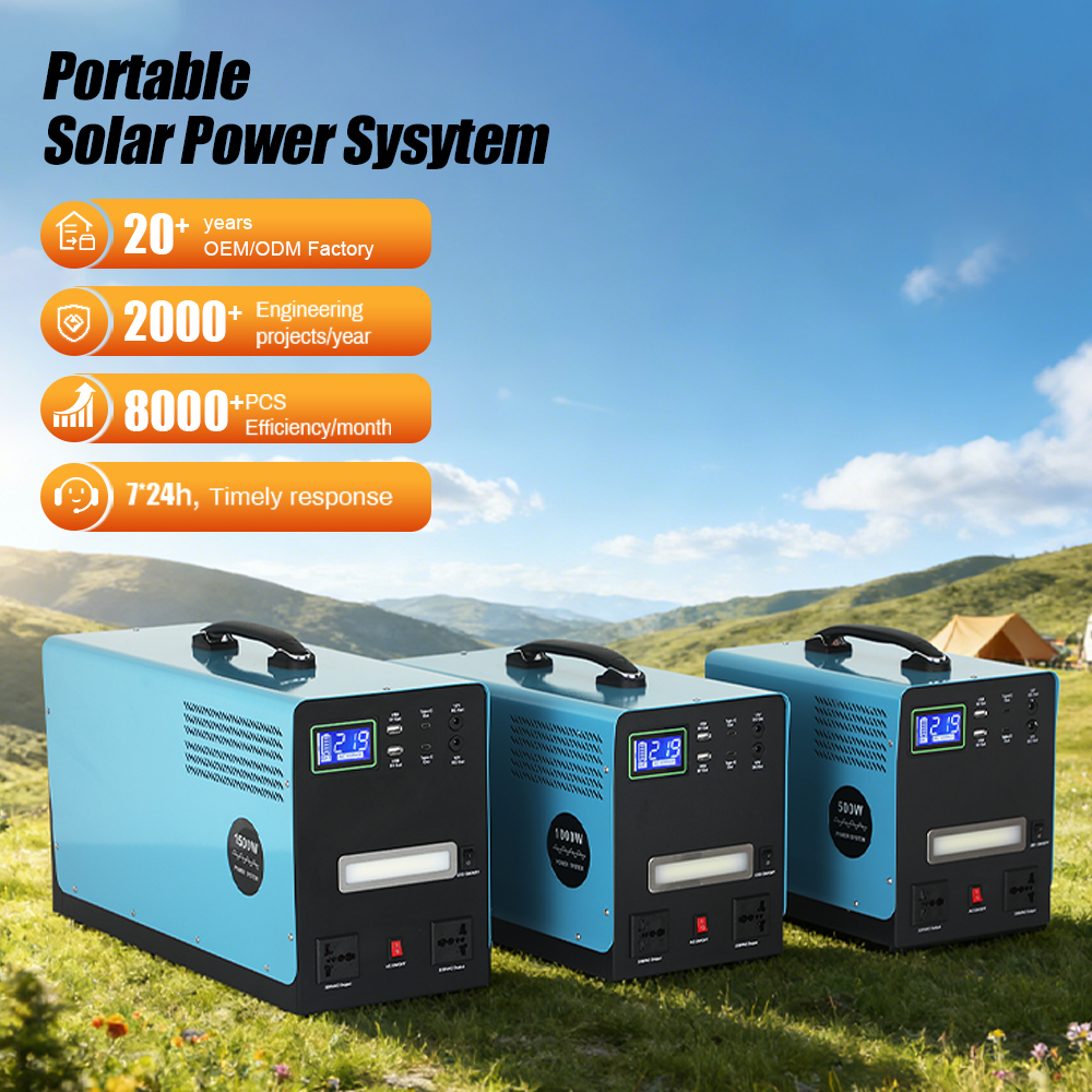 Solar Portable 500W 1000W 1500W Polycrystalline MPPT LiFePO4 Generator 220V Mini Outdoor Camping Home Backup Power Station · image 1