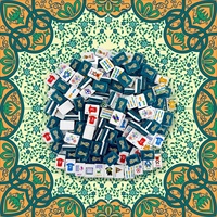 Offre Spéciale 2026 – Jeu de Tuiles de Mahjong Américain en Acrylique Gravé et Sculpté – Tuiles de Mahjong pour Jeu de Société et Divertissement – Rouge Lagune et Bleu Lagune