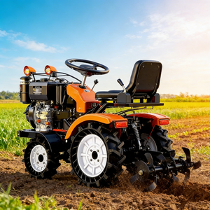Mini-tracteur à quatre roues, modèle de motoculteur rotatif, type diesel, transmission par engrenages, cultivateur agricole multifonctionnel pour petites exploitations - Product Image 3