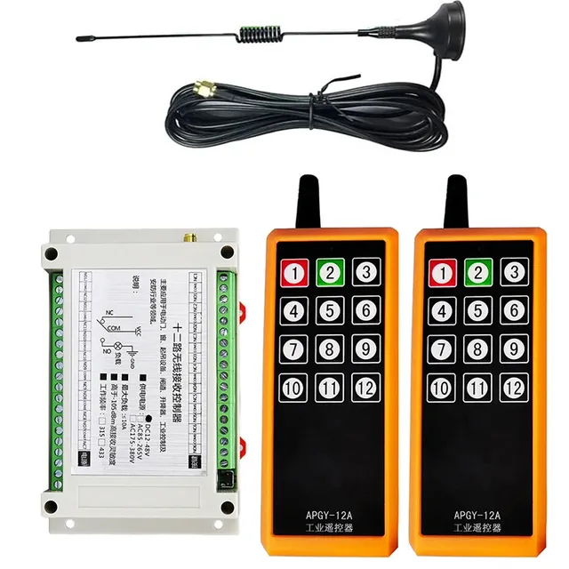 433MHZ DC12V 24V12CH RF Wireless Control Switch Radio Receiver With 2000M Long Distance Remote controller Suckers antenna....