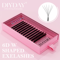 DIYDAY W Formes de cils 6D en faux vison, extensions de cils naturelles