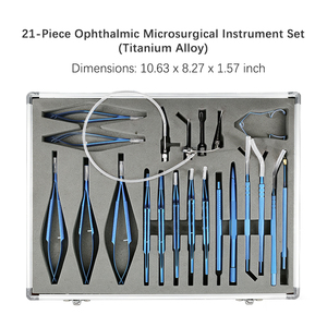 21-teiliges Ultraleichtes Titan-Legierungs-Instrumentenset für Kataraktchirurgie Mikrochirurgisches Ophthalmologisches Instrumentenset Geschenkbox - Product Image 6