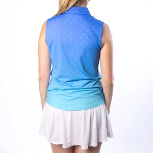 Camiseta de <span class=keywords><strong>Golf</strong></span> de Poliéster para <span class=keywords><strong>Mujer</strong></span> con Logotipo Personalizado OEM, Camiseta <span class=keywords><strong>Polo</strong></span> con Estampado de Color Degradado por Sublimación - Product Image 2