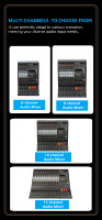 Console de mixage audio numérique professionnelle VOXFULL LN-14 à 14 canaux, égaliseur 7 bandes, effets intégrés pour karaoké, discours en direct